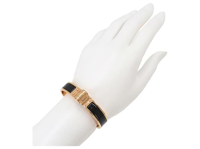 Hermès Bracciale Rigido Hermes Charniere PM Nero Oro D'oro - vista 8