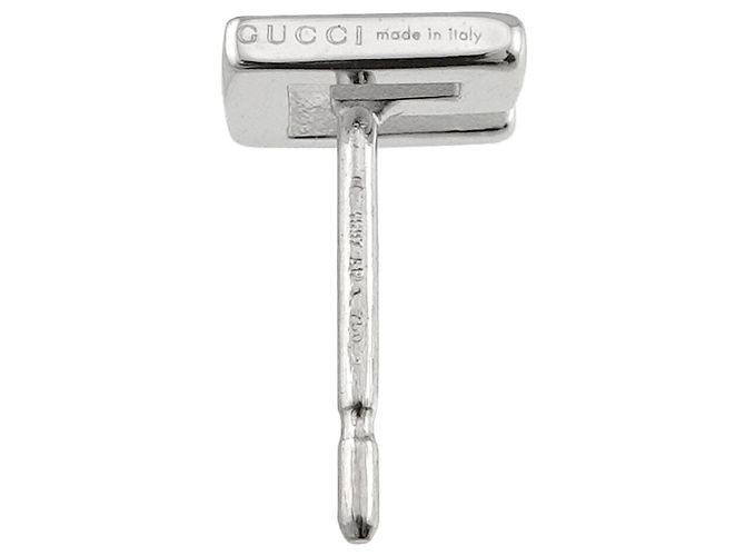Orecchini a lobo Gucci in oro bianco 18K - vista 4