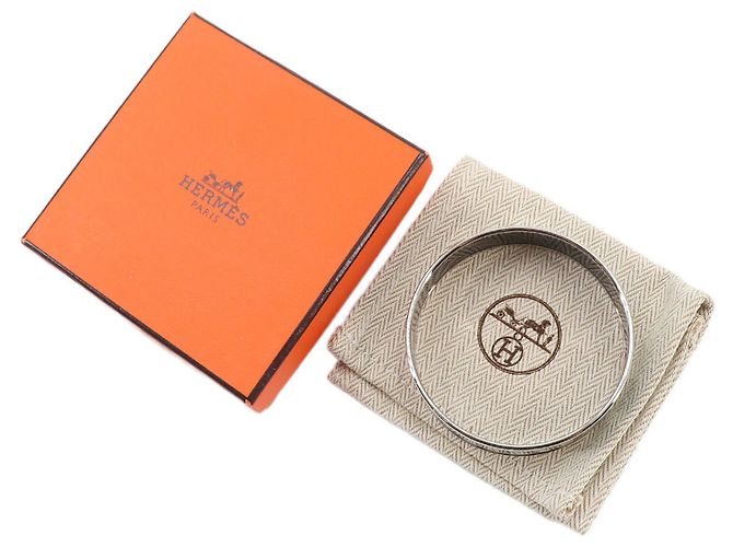 Hermès Bracciale Rigido Hermes HERMES Email GM Argento Multicolore - vista 2