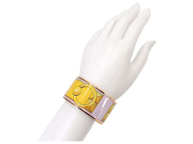 Hermès Bracciale Rigido Hermes HERMES Email TGM Rosa D'oro Giallo - vista 5