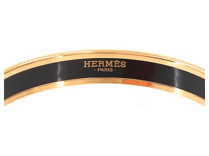 Hermès Bracelete Rígido Hermes Email PM Dourado Laranja - vista 4