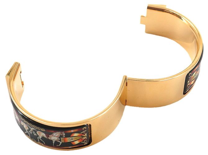 Hermès Bracciale Rigido Hermes HERMES Loquet Email GM Nero D'oro - vista 5