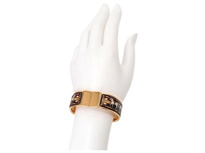 Hermès Bracciale Rigido Hermes HERMES Loquet Email GM Nero D'oro - vista 8
