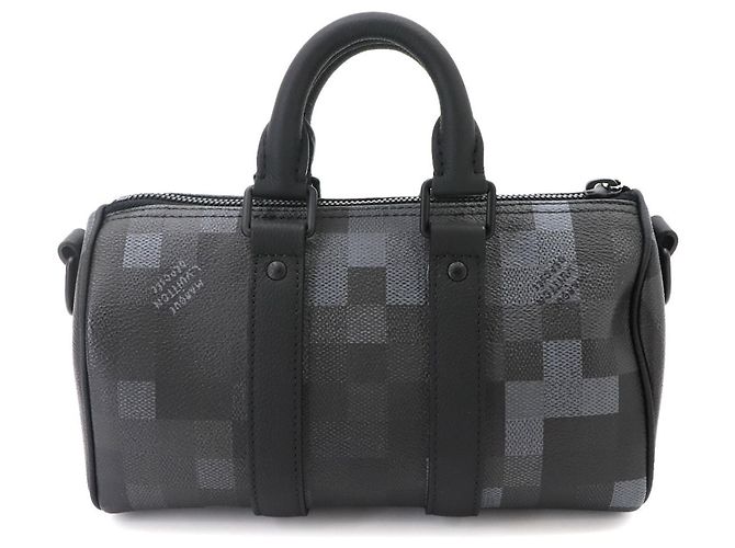 Borsa Louis Vuitton Keepall Bandouliere 25 Nero - vista 3