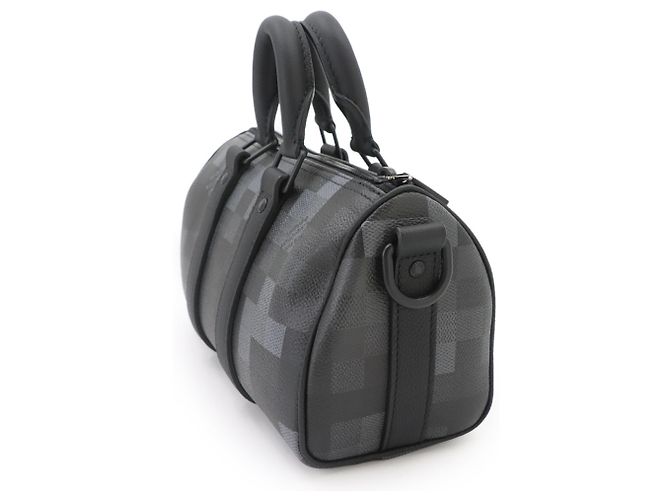 Borsa Louis Vuitton Keepall Bandouliere 25 Nero - vista 4