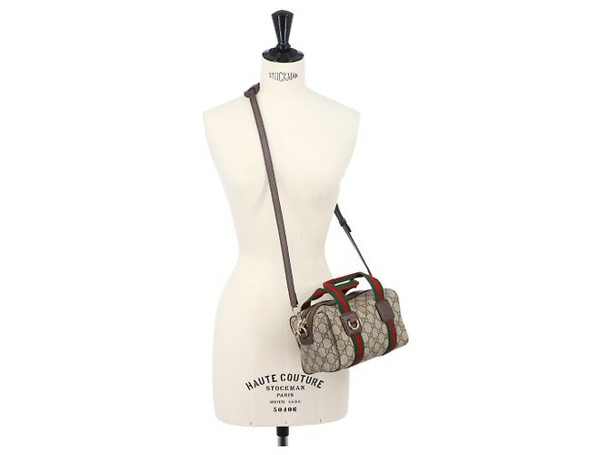 Borsa a mano 2-way Mini Gucci Ophidia Marrone Beige - vista 9
