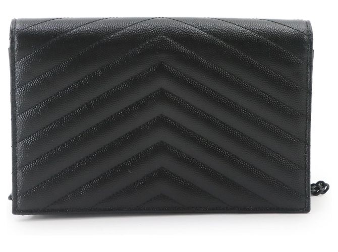 Saint Laurent Cassandre Envelope Chain Wallet Schwarz - Ansicht 2
