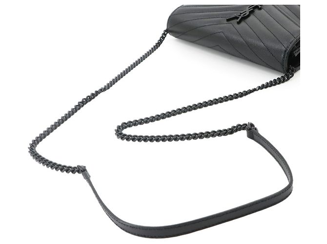Saint Laurent Cassandre Envelope Chain Wallet Schwarz - Ansicht 5