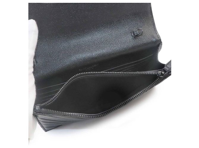 Saint Laurent Cassandre Envelope Chain Wallet Schwarz - Ansicht 7