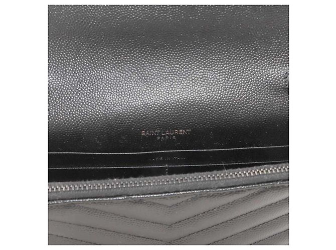 Saint Laurent Cassandre Envelope Chain Wallet Schwarz - Ansicht 8