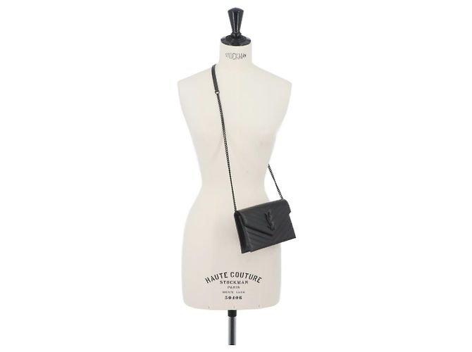 Saint Laurent Cassandre Envelope Chain Wallet Schwarz - Ansicht 9