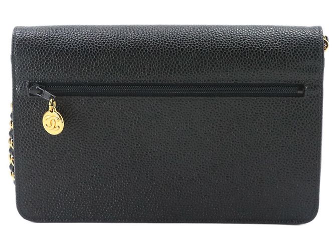Portafoglio a catena Chanel in pelle caviar nera Nero - vista 2