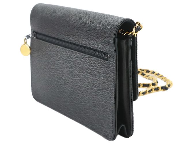 Portafoglio a catena Chanel in pelle caviar nera Nero - vista 3