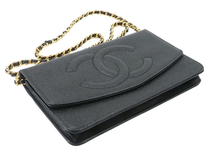 Portafoglio a catena Chanel in pelle caviar nera Nero - vista 4