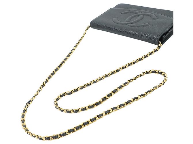 Portafoglio a catena Chanel in pelle caviar nera Nero - vista 5