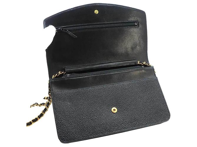 Portafoglio a catena Chanel in pelle caviar nera Nero - vista 6