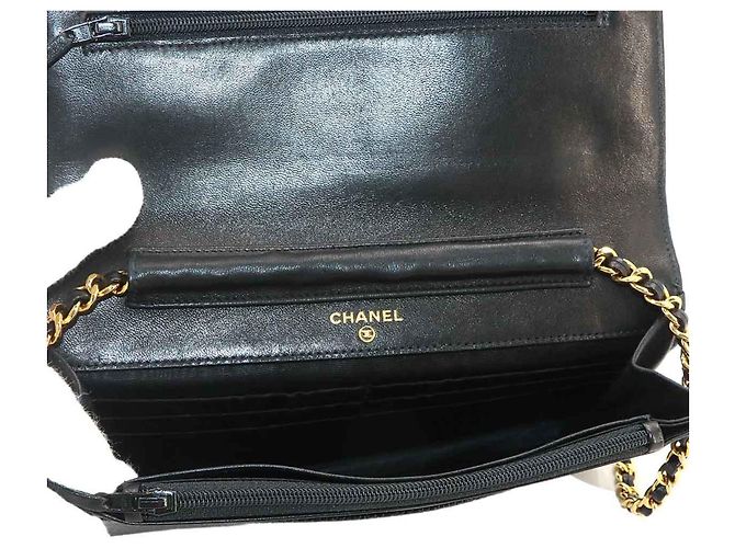 Portafoglio a catena Chanel in pelle caviar nera Nero - vista 7