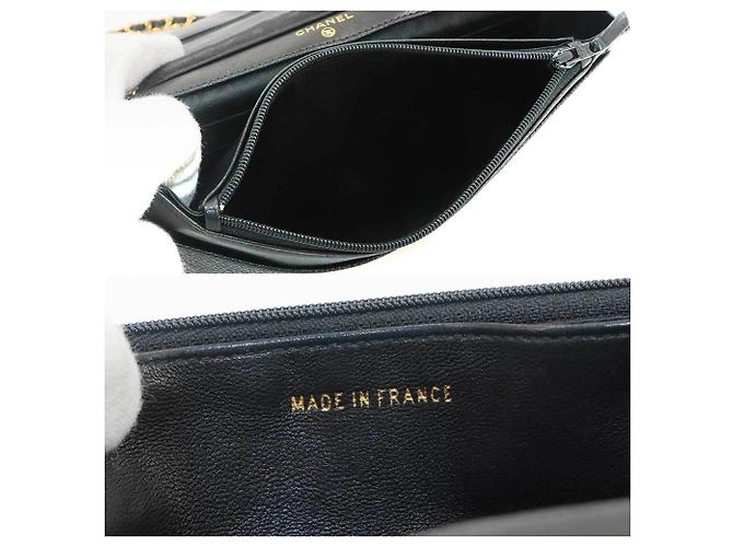Portafoglio a catena Chanel in pelle caviar nera Nero - vista 8