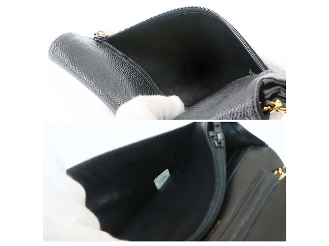 Portafoglio a catena Chanel in pelle caviar nera Nero - vista 9