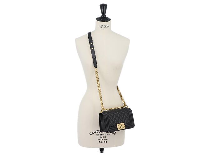 Borsa a tracolla Chanel Boy Small Chain Nero - vista 10