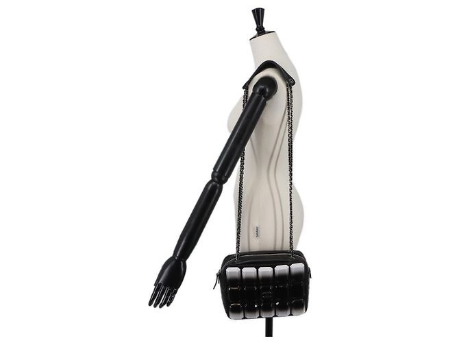 Borsa Camera Chanel Matelassé Nero Bianco - vista 10