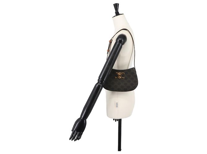 Céline Celine Triomphe Schultertasche Braun Schwarz - Ansicht 10