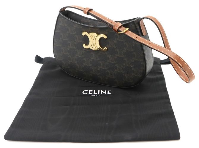 Céline Celine Triomphe Schultertasche Braun Schwarz - Ansicht 2