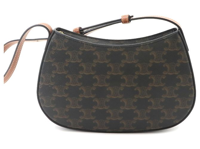Céline Celine Triomphe Schultertasche Braun Schwarz - Ansicht 3