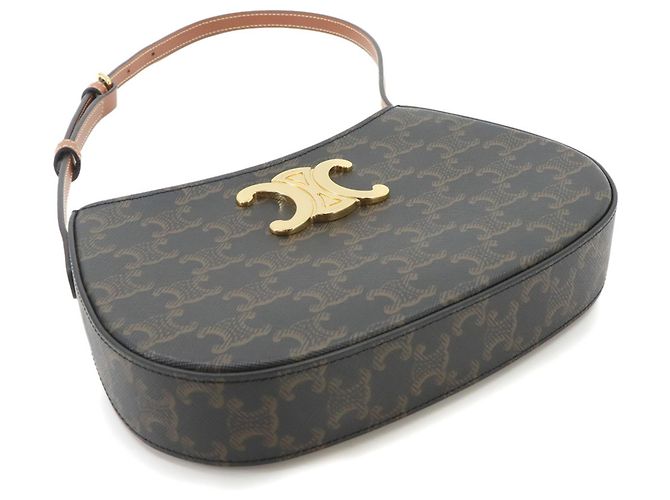 Céline Celine Triomphe Schultertasche Braun Schwarz - Ansicht 5