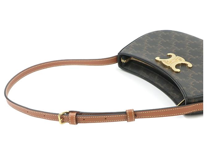 Céline Celine Triomphe Schultertasche Braun Schwarz - Ansicht 6