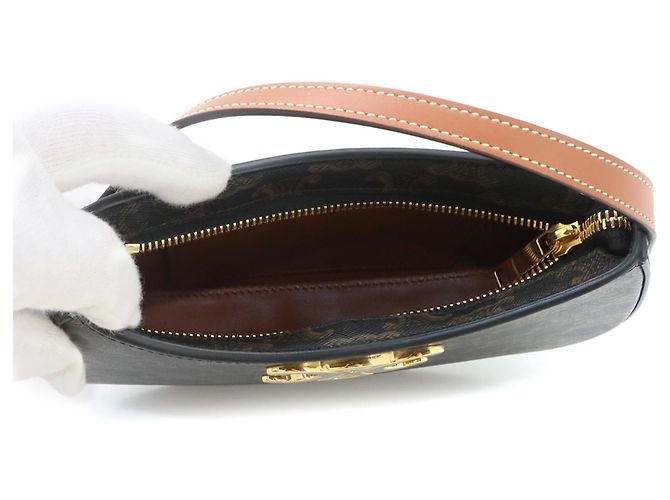 Céline Celine Triomphe Schultertasche Braun Schwarz - Ansicht 7