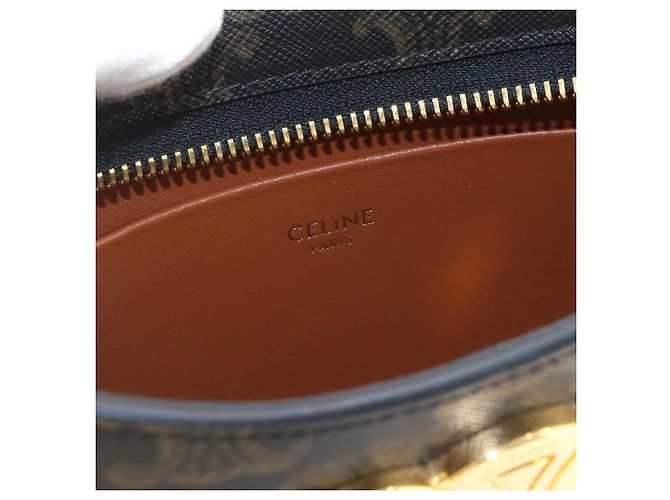 Céline Celine Triomphe Schultertasche Braun Schwarz - Ansicht 8