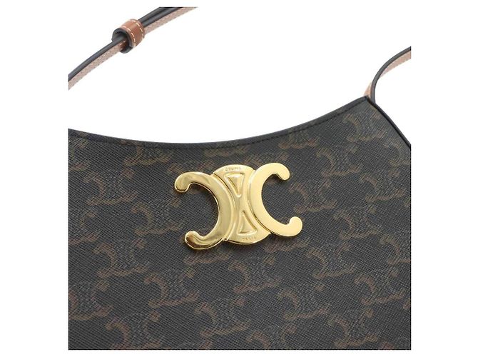 Céline Celine Triomphe Schultertasche Braun Schwarz - Ansicht 9