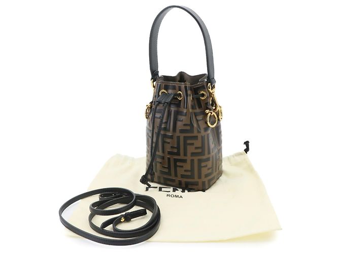 Borsa a mano 2 vie Fendi Zucca Mon Tresor Marrone Nero - vista 2
