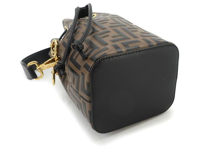 Borsa a mano 2 vie Fendi Zucca Mon Tresor Marrone Nero - vista 5