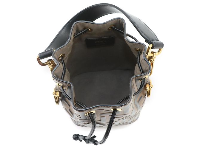 Borsa a mano 2 vie Fendi Zucca Mon Tresor Marrone Nero - vista 7
