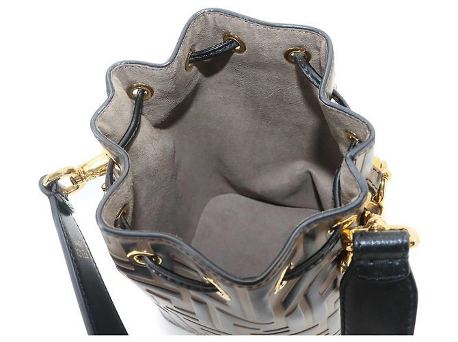 Borsa a mano 2 vie Fendi Zucca Mon Tresor Marrone Nero - vista 8