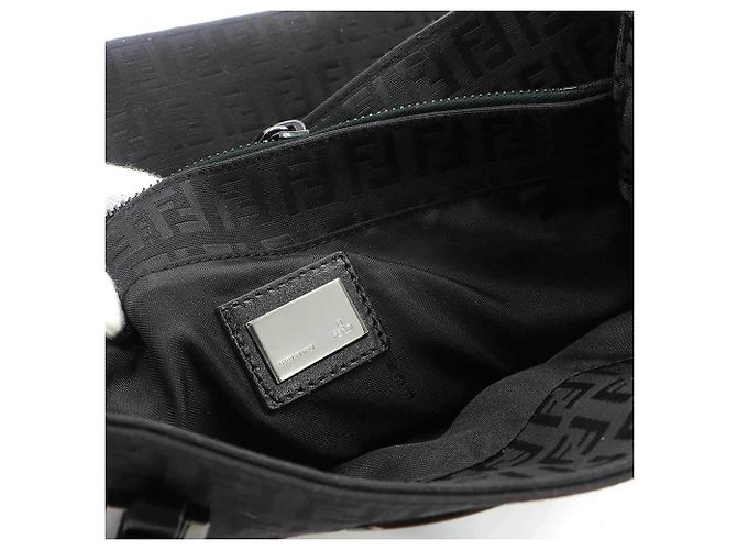 Fendi Zucchino Canvas und Leder Tote Handtasche Schwarz - Ansicht 8