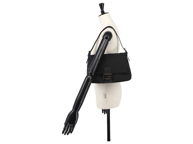 Borsa a spalla Fendi Zucchino Mamma Baguette Nero - vista 10