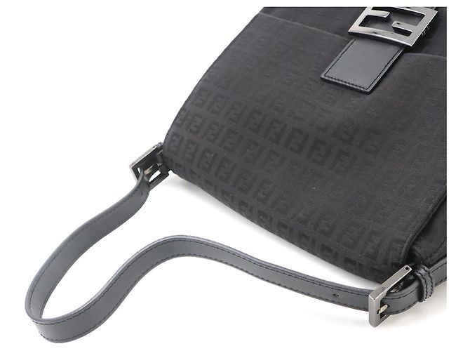 Borsa a spalla Fendi Zucchino Mamma Baguette Nero - vista 5