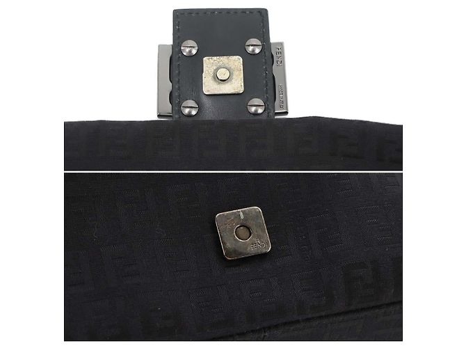 Borsa a spalla Fendi Zucchino Mamma Baguette Nero - vista 8