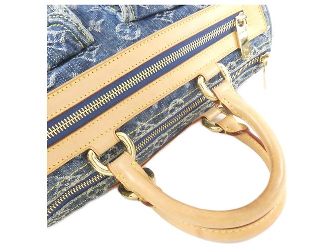 Borsa Louis Vuitton Monogram Denim Neo Speedy Blu - vista 7