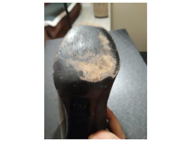 Botas altas Chanel em camurça cinza e couro prateado Metálico - vista 8