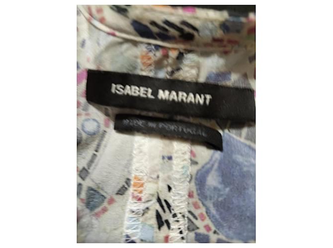 Isabel Marant Top de seda estampado Blanco Multicolor - vista 2