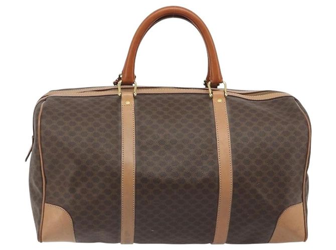 Céline Celine Vintage Duffle Macadam Coated Canvas Large Marrone - vista 2