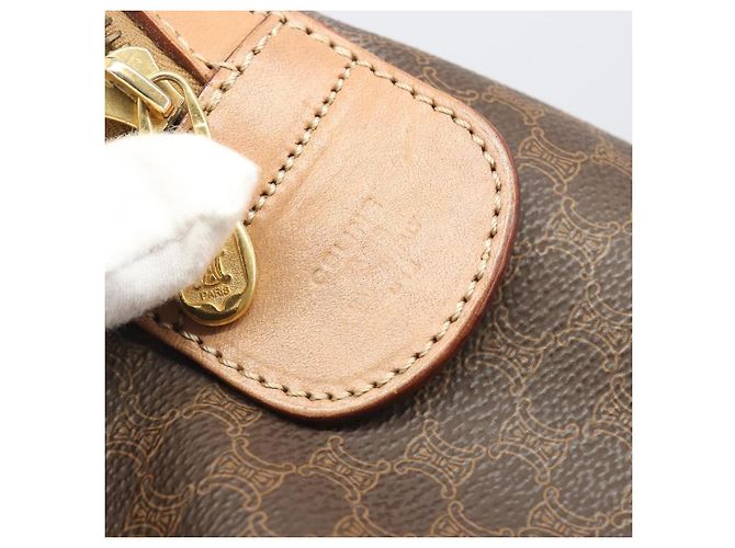 Céline Celine Vintage Duffle Macadam Coated Canvas Large Marrone - vista 6