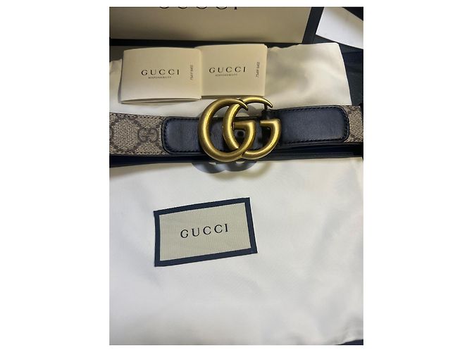 Cintura Gucci GG Marmont Marrone Monogramma - vista 3