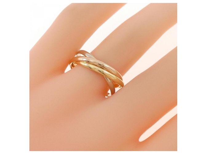 Anello Cartier Trinity in oro rosa bianco e giallo 18K - vista 4