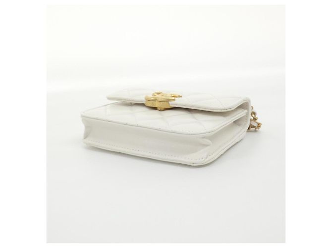 Portamonete Chanel in vitello bianco - vista 3