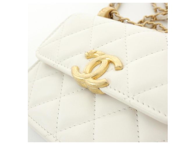 Portamonete Chanel in vitello bianco - vista 4